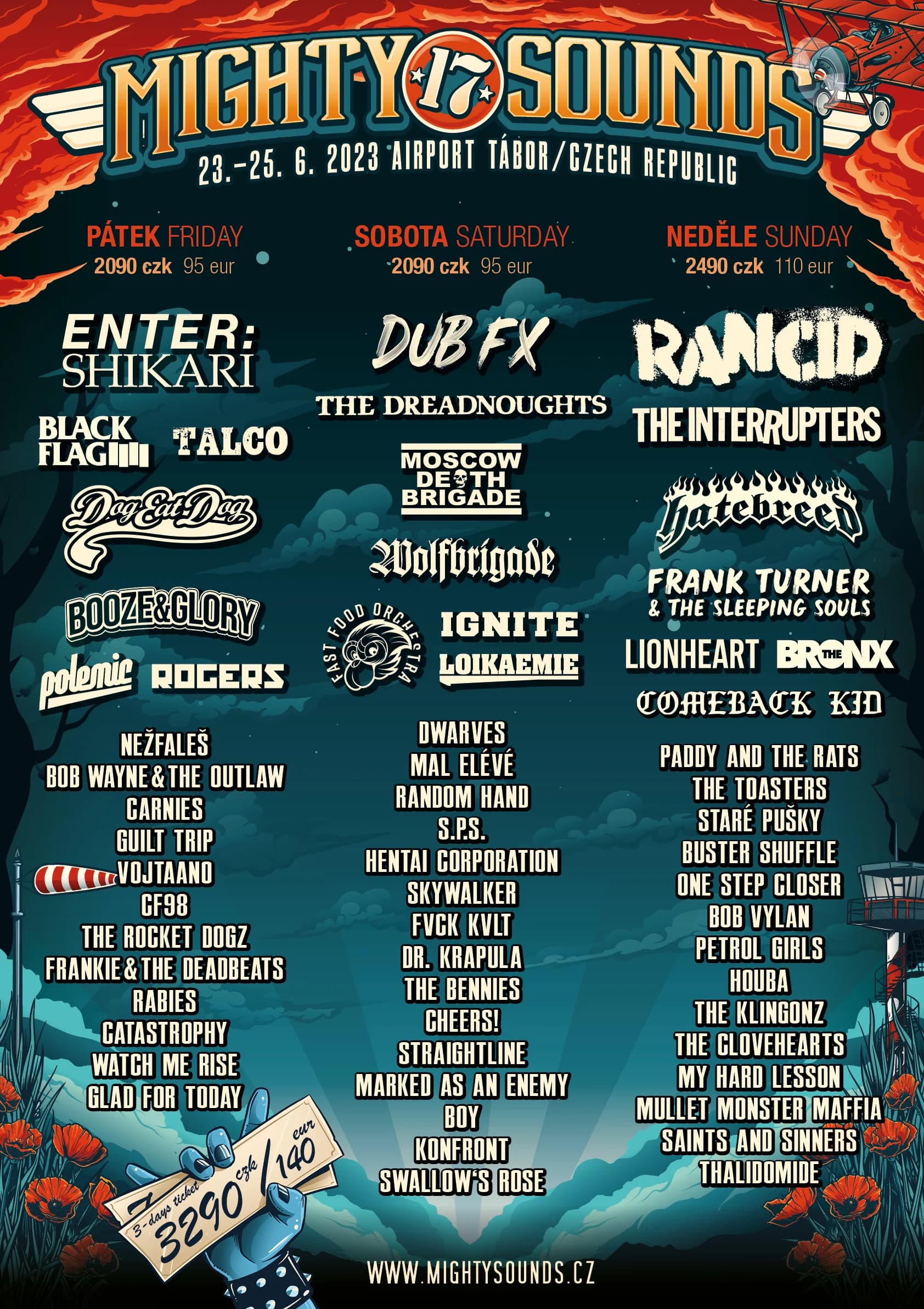 Line-up by days and one-day tickets // Harmonogram po dnech a jednodenní vstupenky