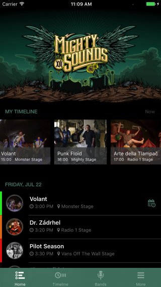 Mobilní aplikace Mighty Sounds 2017 // Mighty Sounds 2017 app for smartphone